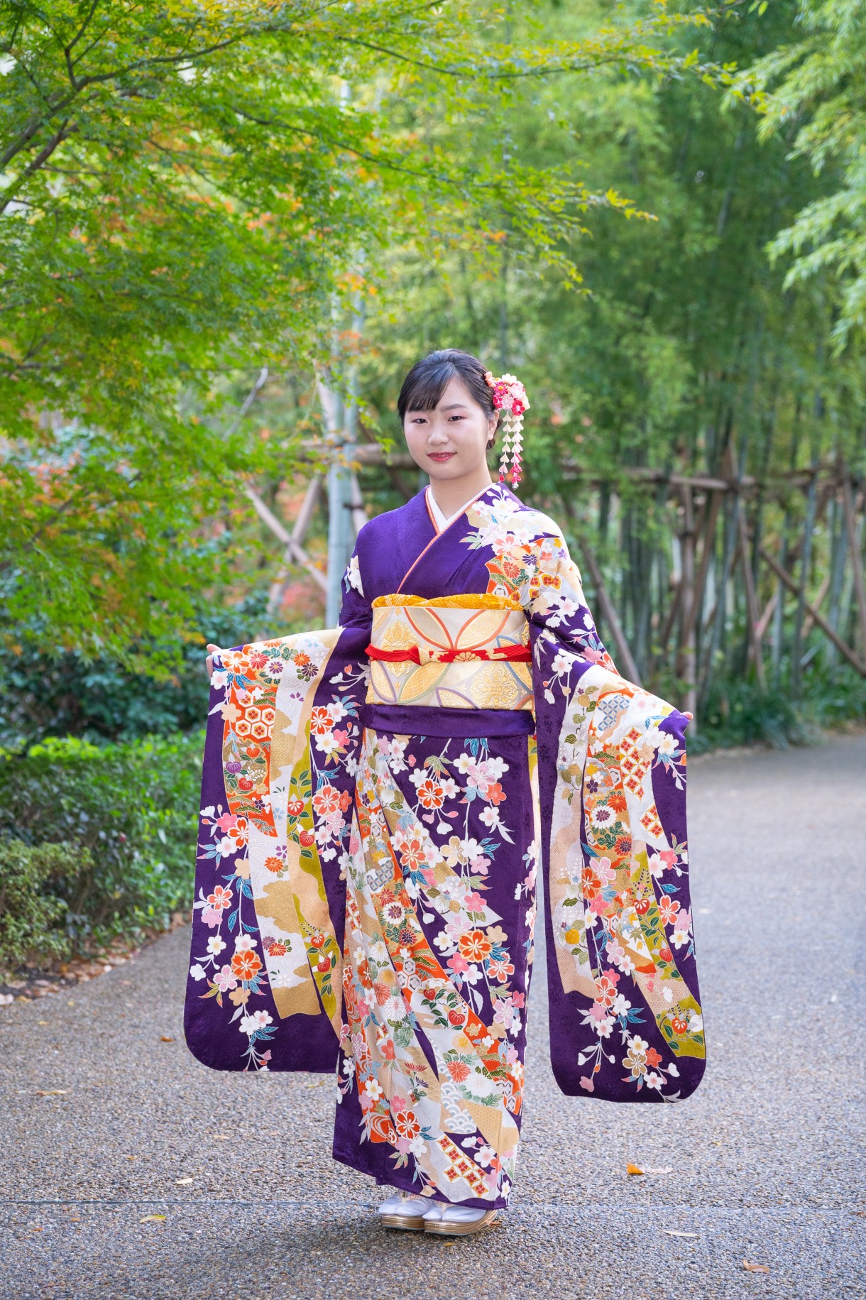 No.81571「束ね熨斗目に草花」6枚目